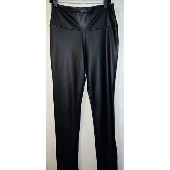 CY Fashion Women's Small Black Leather Leggings  Modern sleek design - Picture 1 of 2